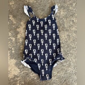 Vineyard Vines Toddler Navy Lobster Print Swimsuit, size 18-24 months